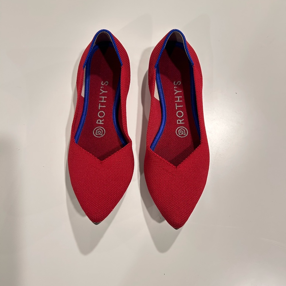 Rothy's The point red flats womens size 7